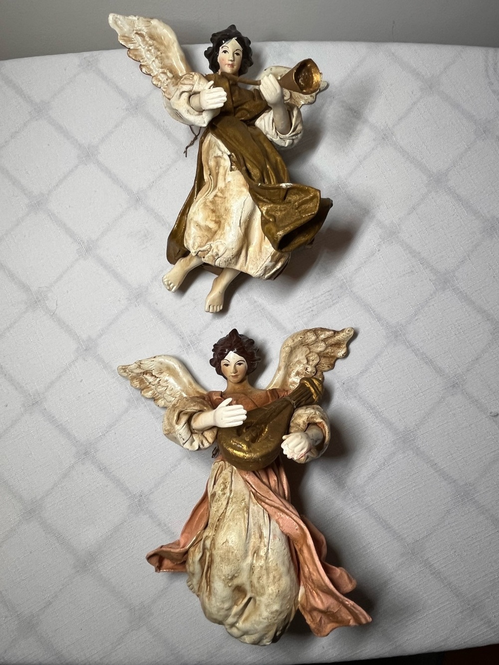 Vintage Angel Ornament Crafted in a traditional Italian paper mache